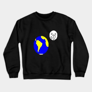 Earth and Moon Pixel Art Crewneck Sweatshirt